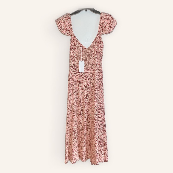 Reformation Baxley Floral Print Flutter Sleeve Midi Dress size 8 Alma - Picture 3 of 8